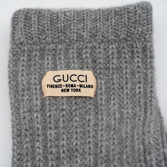 size M Gucci Knit Cashmere Leg Warmers Grey - Picture 3 of 8